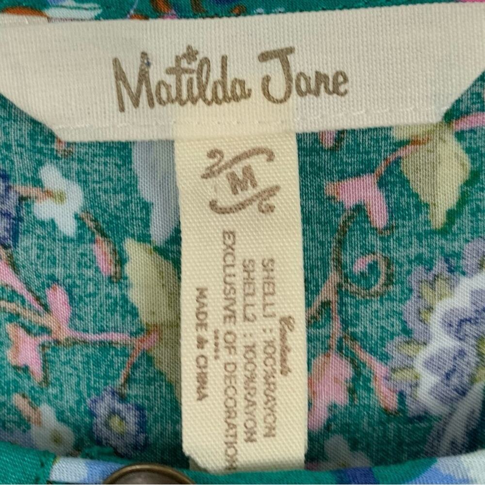 Matilda Jane Women Long Sleeve Babydoll Blouse Top Boho Holiday Green Medium - Picture 4 of 7